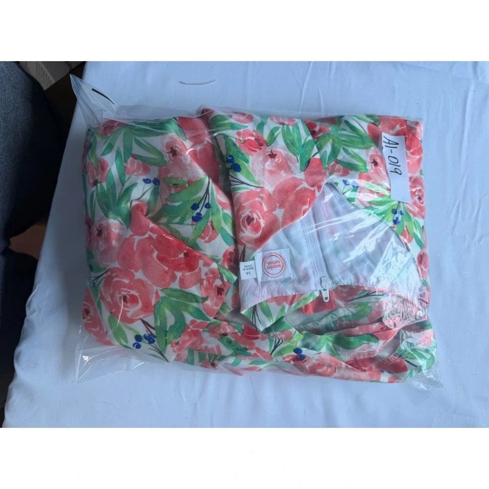 Wonder Nation Girls Floral Party Dress Bow Waist Sleeveless Size 14